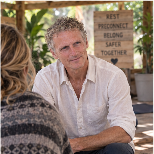 Russell Maher in a retreat welfare and support setting